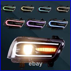 2PCS RGB Projector Headlights+D2S Bulbs For Dodge Charger 2011-2014 WithSequential
