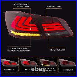 2 VLAND Red Smoke LED Tail Lights For 2013 2014 2015 Honda Accord 4 door Sedan