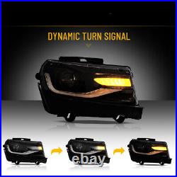2x LED Headlights Kit for 2014-2015 Chevrolet Camaro with Sequential Turn Signal