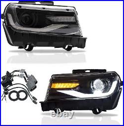 2x Projector Headlights for Chevrolet Chevy Camaro 2014 2015 6th Gen with LED DRL