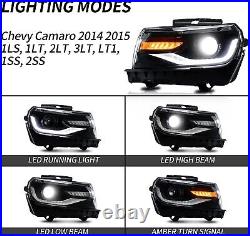 2x Projector Headlights for Chevrolet Chevy Camaro 2014 2015 6th Gen with LED DRL