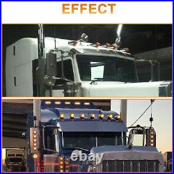5x LED Amber Semi Truck Roof Cab Marker Lights Kit For Peterbilt Mack Trucks