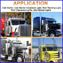 5x LED Amber Semi Truck Roof Cab Marker Lights Kit For Peterbilt Mack Trucks