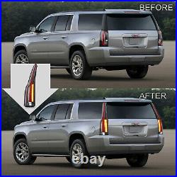 Customized Escalade Style CLEAR LED Tail Lights Assembly For 15-20 GMC Yukon /XL