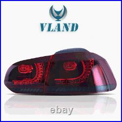 Fiber Optic RED SMOKE LED Taillights for 10-13 VW GOLF 6 MK6 GTI 12-13 Golf R