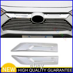 Fit For Toyota RAV4 2019-2021 Chrome Silver Front Grille Grill Strip Cover Trim
