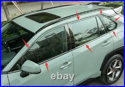 Fit For Toyota RAV4 2019-2023 Black Steel Window Sill Molding Strip Stiker Trim