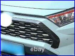 Fit For Toyota RAV4 2019-2023 Carbon Fiber Front Bumper Center Grille Mess Strip
