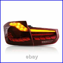 For 2012-2018 BMW 3 Series LED Tail Lights Red Lens With Sequential Turn Signal