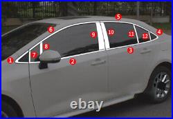 For Toyota Corolla 2019-2023 Chrome Steel Window Sill Molding Strip Stiker Trim