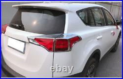 For Toyota RAV4 2013-2015 Chrome Silver Car Exterior Rear Tail Light Lamp Cover