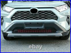 For Toyota RAV4 2019-2023 Black Steel Front Lower Mesh Grille Grill Bumper Trim
