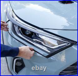 For Toyota RAV4 2019-2023 Carbon Fiber Front Headlight Cover Light Bezels Trim