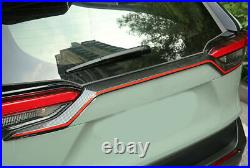 For Toyota RAV4 2019-2023 Red + Carbon Fiber Rear Tailgate Trunk Lid Strip Trim