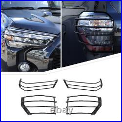 Front & Rear Head Light Lamp Guards Protector Cover Trim Kit for 4Runner 2014+
