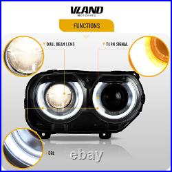 Headlights For VLAND LED Dodge Challenger SRT Hellcat Coupe SE RT 2015-2022