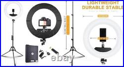 Kit de anillo de luz luz LED regulable exterior de 18/45 cm 55W6700k, soporte