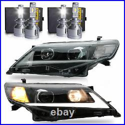 LED Headlights withDRL Single Beam+2 Pair H7 LED Bulbs for 12-14 Toyota Camry