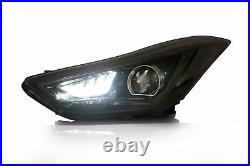LED Headlights with DEMON EYES + D2S LED Bulbs for Elantra 11-16 Sedan 13-14 Coupe