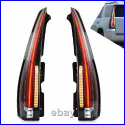 LED Tail Lights For 2007-2014 GMC Yukon Chevrolet Tahoe Suburban Red Clear Lens