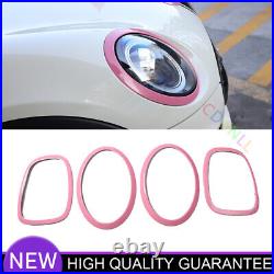 L&R Front Headlight Light Guard Cover For Mini Cooper F56 2014-2021 Bright Pink