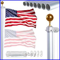 NQ Flag Pole for Outside House 20FT Flag Pole Kit, Sectional Heavy Duty Alumi