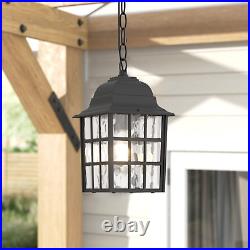 Outdoor Pendant Light 2-Pack, Exterior Ceiling Hanging Lantern Porch Light