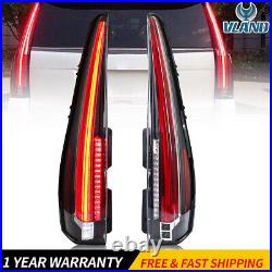 Pair Clear LED Tail Lights For 2007-2014 Cadillac Escalade/ ESV Rear Lamp Lens
