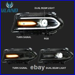 Projector Headlights RGB Color Change Lamps For 2015-2023 Dodge Charger SXT New