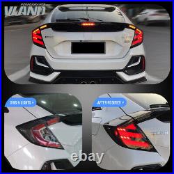 RGB LED Tail Lights For 16-21 Honda Civic Hatchback/Type R Sequential Animation