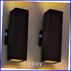 Up and Down Lights Outdoor Wall Light Dusk to Dawn, Exterior Black (2 PACK)