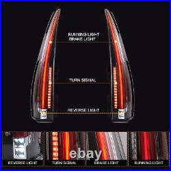 VLAND Clear Lens LED Tail Lights For Cadillac Escalade/ESV 2007-2014 Rear Lamps