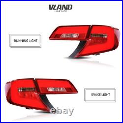 VLAND For 2012-2014 Toyota Camry Red Clear LED Tail Lights Assembly Rear Lamps
