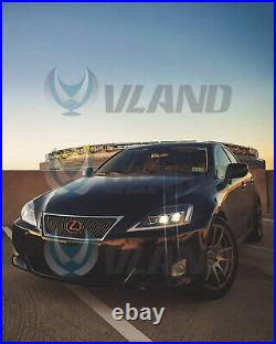 VLAND For Lexus IS 06-15 Red Lens Tail Lights&LED Projector Headlights 2 Pairs