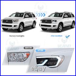 VLAND Headlights For 07-13 Toyota Tundra &08-20 Sequoia Front Lamps WithSequential