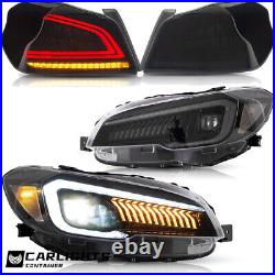 VLAND Headlights+LED Tail Lights Kits For Subaru WRX 2015-2021 STI withSequential