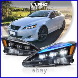 VLAND Headlights Projector LED DRL For 2006-2013 Lexus IS250 IS350 ISF WithStartup