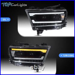 VLAND LED Projector Headlights For 2019-2024 Dodge Ram 1500 WithSequential Signals