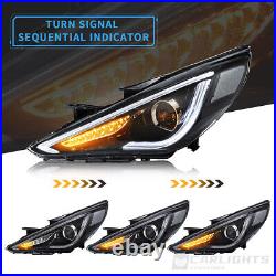 VLAND LED Projector Headlights+LED Tail Lights Set For Hyundai Sonata 2011-2014