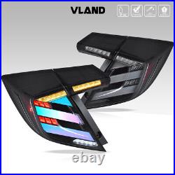 VLAND Pair RGB Colour LED Taillights For Honda Civic Hatchback/Type R 2016-2021