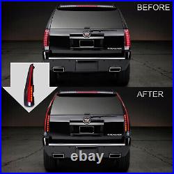 VLAND Pair SMOKED LED Tail Lights For 2007-2014 Cadillac Escalade / Escalade ESV