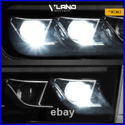 VLAND Projector LED Headlights For 07-13 Toyota Tundra&08-20 Sequoia Sequential