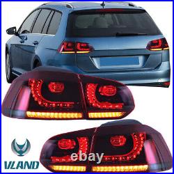 VLAND Smoked LED Taillights For 2008-2013 VW GOLF 6 MK6 GTI withSequential Turn