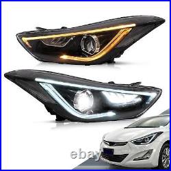 Vland Headlights+Red LED Taillights +bulbs for Hyundai Elant 2012-2015 Sedan