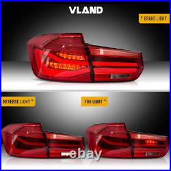 Vland Rose Red LED Sequential Tail Lights for 12-18 BMW F30 3er 3 Series F80 M3
