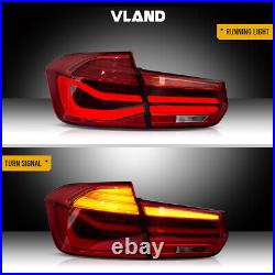 Vland Rose Red LED Sequential Tail Lights for 12-18 BMW F30 3er 3 Series F80 M3